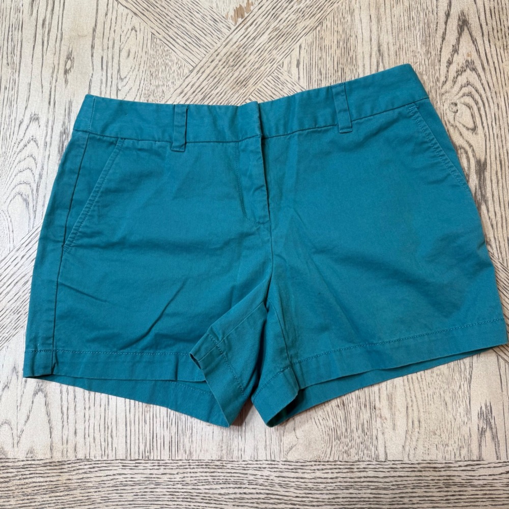Ann Taylor LOFT Womens Size 2 Teal 4" Inseam Chino Shorts Career Casual